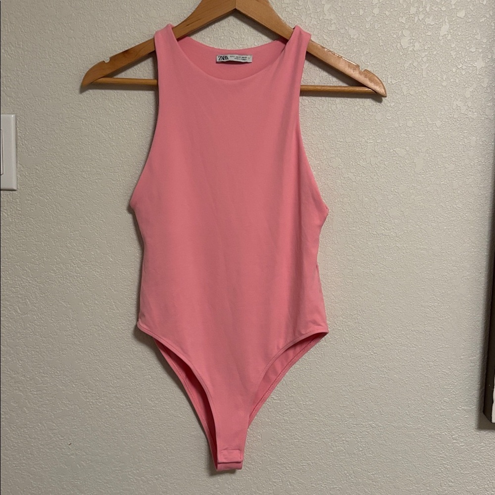 ZARA Soft Pink Sleeveless Bodysuit Small